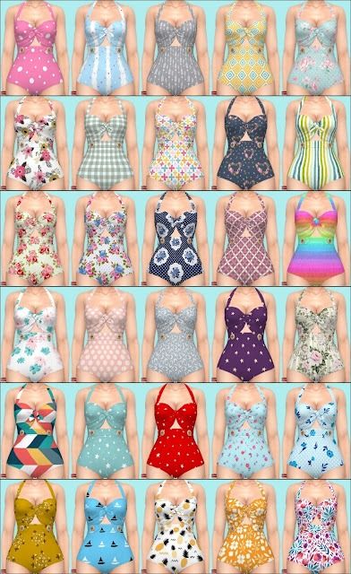 Annett's Sims 4 Welt: Seasons Swimwear - Recolors Sims 4 Recolors, Sims 4 Seasons, Sims 4 Cheats, Vampire Dress, Spring Packing, Sims 4 Studio, Instagram Site, Sims 4 Cc Makeup, Fluffy Rug