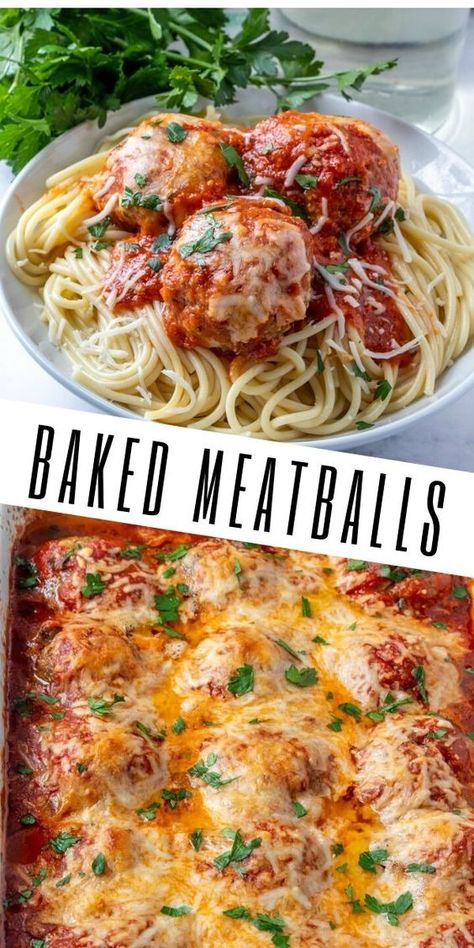 If you want a dish that is absolutely delicious and filling these Baked Meatballs are it! Giant, full of flavor and perfect for the whole family! Giant Meatballs Baked, Big Meatballs Baked, Jumbo Meatballs Recipe, Italian Meatball Recipes Baked, Large Meatballs Baked, Large Meatball Recipes, Meatball And Pasta Recipes, Meatball Bake Recipes, Giant Meatball Recipe