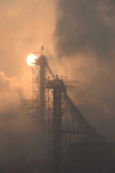 Chimneys of a cement plant emit smoke into the air in Binzhou, in east China's Shandong province. Air pollution is a major problem in China due to the country's rapid pace of industrialisation, reliance on coal power, explosive growth in car ownership and lack of environmental regulation. It typically gets worse in the winter because of weather conditions and an increase in coal-burning for heating needs Photograph: Zhang Bin/EPA Car Ownership, Industrial Photography, Industrial Art, In Car, Air Pollution, 영감을 주는 캐릭터, Save Earth, Environmental Art, Pollution