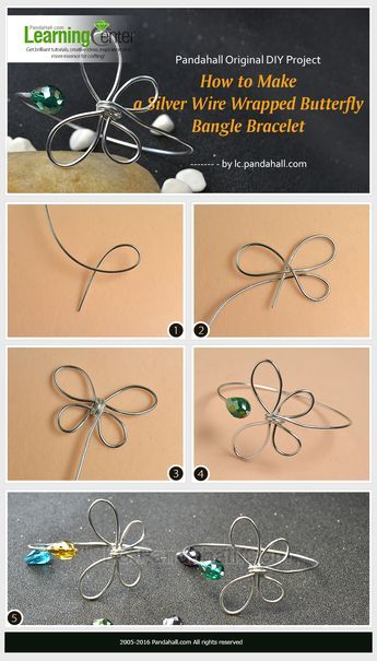 Wire Wrapped Butterfly, Diy Bangle Bracelets, Wire Bangle Bracelets, Wire Jewelery, Leather Jewelry Diy, Bijoux Fil Aluminium, Wire Jewelry Tutorial, Wire Jewelry Designs, 3d Pen