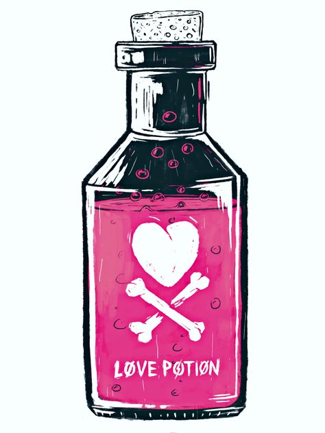 Pill Bottle Drawing, Candy Tattoo, Bottle Drawing, Sharpie Tattoos, Love Decorations, Magic Bottles, Love Potion, Heart Drawing, Halloween Drawings