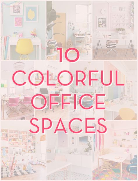 Office Ideas Color Schemes, Wallpaper Home Office Small Spaces, Office Decor Bright Colors, Office Decor Pastel Colors, Cheerful Office Paint Colors, Office Colour Scheme Work Spaces, Cute Office Ideas For Work Small Spaces, Fun Office Colors, Productive Office Colors