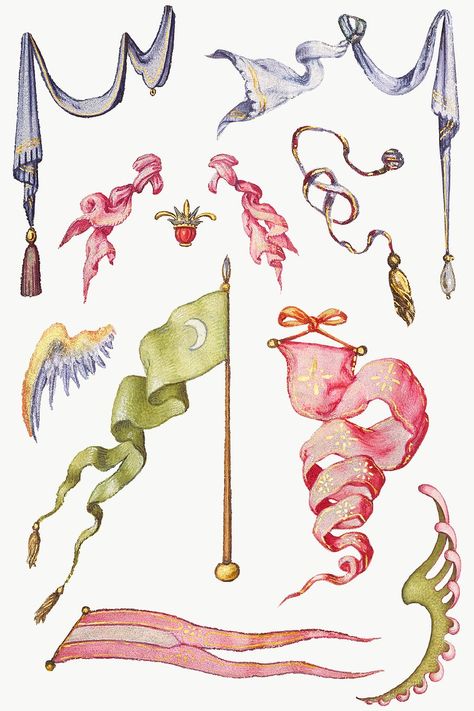 Medieval Poster Graphic Design, Heraldry Design Symbols, Medieval Border, Medieval Theatre, Medieval Ornament, Medieval Illustration, Medieval Banner, Loy Krathong, Ribbon Flag