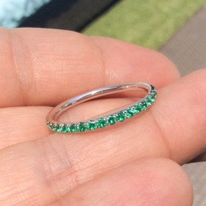 Emerald Band Half Eternity/ 3.8 MM French Pave Natural Emerald - Etsy Emerald Wedding Anniversary, Emerald Band Ring, Sapphire Eternity Ring, Smaragd Ring, Emerald Band, Infinity Band, Full Eternity Ring, Infinity Ring, Half Eternity Band