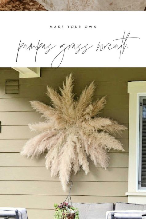 Grass Wreath Diy, Pampas Grass Wreath, Christmas Cactus Care, Grass Wreath, Creative Wreaths, Wedding Doors, Boho Wreath, Juju Hat, Grass Decor