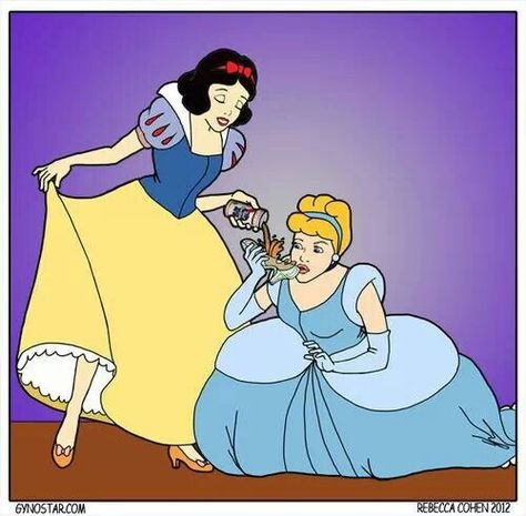 Snow White and Cinderella Trippy Disney, Bad Disney, Disney Gone Bad, Real Disney Princesses, Cinderella Art, Beer Bong, Disney Princess Cartoons, Alternative Disney, Punk Disney