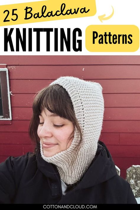 Balaclava Knitting Patterns Diy Balaclava Free Pattern, Balaclava Knitting Pattern Free, Balaclava Knitting Pattern, Balaclava Knitting, Ski Masks, Knitting Abbreviations, Vintage Helmet, Knitted Balaclava, Bamboo Yarn