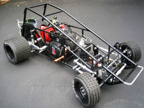 1/4 scale rc sprint car Go Kart Frame Plans, Rc Cars For Sale, Kids Wagon, Tube Chassis, Chassis Fabrication, Sprint Car Racing, Diy Go Kart, Go Kart Racing, The Dragon Prince