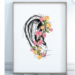 Meri_Im (@promote_etsy_small_shop) • Instagram fotografije i videozapisi Audiologist Office, Art With Flowers, Medical Artwork, Ear Anatomy, Ear Art, Etsy Prints, Rose Wallpaper, Anatomy Art, Office Art