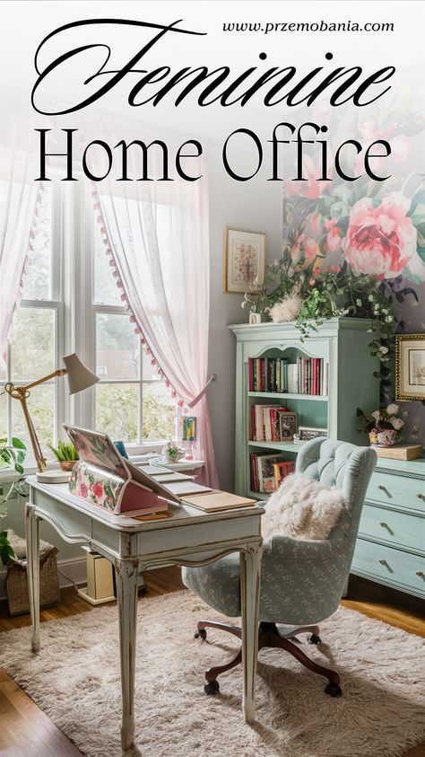 Give your home office a stylish makeover with feminine decor and cozy room elements. Incorporate boho style room touches and scandi boho interiors for a unique workspace. Use office room decor and feminine home office ideas to create a functional and beautiful office. Perfect for a cozy home office setup.

#femininehomeoffice #cozyroomdecor #bohostyleroom #scandibohointerior #homeofficeforwomen #officedecor #femininedecor #officeorganization #officeideas #decoration Office Room For Women, Cozy Cottage Office, Feminine Library, Office Nook Ideas Small Workspace, Home Office Boho Chic, Cottage Style Office, Office And Spare Bedroom Ideas, Boho Work Office, Women Home Office Ideas