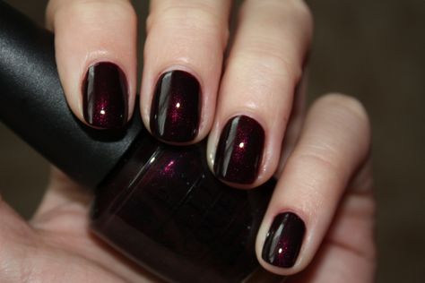 OPI Black Cherry Chutney Opi Polish Colors, Dark Cherry Red Nails, Opi Black Cherry Chutney, Black Cherry Nails, Cherry Chutney, Dark Red Nail Polish, Cherry Red Nails, Opi Black, Dark Cherry Red