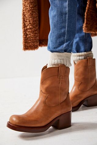 Shop our Sleepy Cowboy Ankle Boots at FreePeople.com. Boho clothing for the creative spirit- free worldwide shipping. Short Cowboy Boots, Upcoming Fashion Trends, Free People Boots, Ankle Cowboy Boots, Cowboy Ankle Boots, Shoes Boots Ankle, Rounded Square, Fashion 101, Fall Shoes