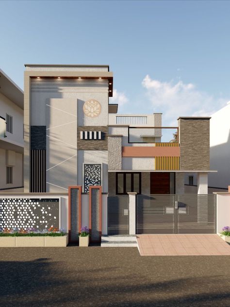 House Design Ground Floor, House Design Single Floor, Modern Bungalow Exterior, Single Floor House Design, Modern Bungalow House Design, 2bhk House Plan, Indian House Plans, House Outer Design, Small House Elevation