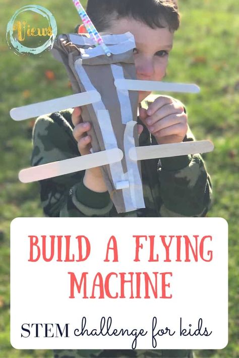 This flying machine STEM challenge is such a fun way for kids to learn about the principles of flight, plus a free printable worksheet! Stem Camp, Summer Stem, Stem Elementary, Science Camp, Summer Camp Activities, Engineering Activities, Steam Projects, Stem Lesson, Flying Machine