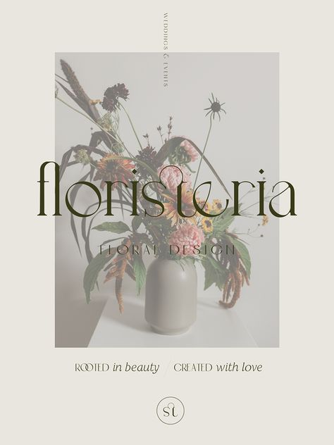 Flower Shop Catalogue Design, Floral Design Aesthetic, Floral Flyer Design, Florist Design Branding, Floral Design Branding, Flower Branding Design, Flower Packaging Design, Floral Graphic, Floral Packaging Design