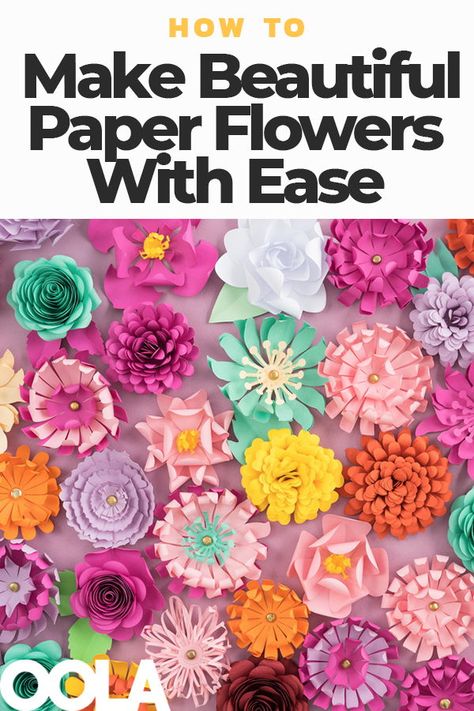 How To Make Beautiful Paper Flowers With Ease Big Paper Flowers, Beautiful Paper Flowers, Paper Flowers Diy Easy, Rolled Paper Flowers, Paper Peonies, Paper Flower Wall Decor, Large Paper Flowers, Paper Flower Crafts, Paper Flower Template