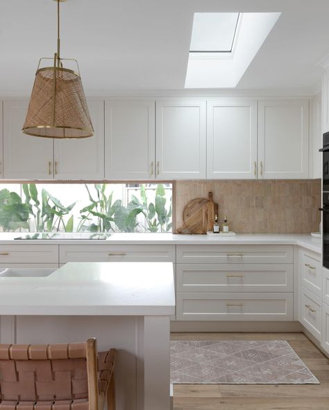 I love how @neateprojects used our brushed brass in this project that @life.instill captured 📸 !!! This is a true modern coastal home. The mix of the VJ panels, timber and brass brings the whole look together. #moderncoastal Coastal Mediterranean Interior Design, White And Timber Kitchen, Modern Coastal Interior, Modern Coastal Interior Design, Contemporary Country Home, Modern Coastal Kitchen, Coastal Mediterranean, Coastal Interior Design, Coastal Kitchen Design