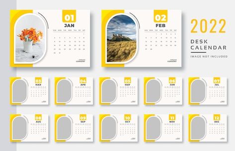 Modern Desk Calendar, Office Desk Calendar, Calendar Design Layout, Calendar Design Inspiration, Desk Calendar Template, Desk Calendar Design, Graphic Design Brochure, Calendar 2022, Graphic Design Ads