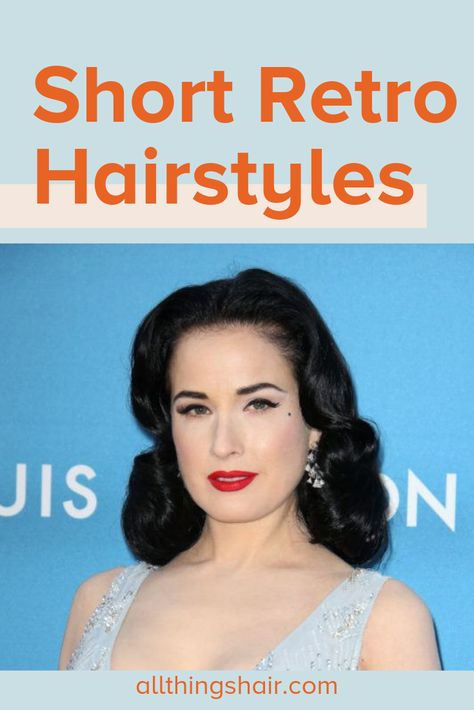 To tempt you to channel your inner #retro queen, we’ve found some of the best #vintage hairstyles for short #hair to help get you inspired. So, what are you waiting for? #Retrohairstyles #Retrohair #Vintage #Vintagehairstyles #Vintagefashion #Vintagebeauty #DitaVonTeese Retro Short Hair, Vintage Hairstyles For Short Hair, Vintage Short Hair, Hair Pull, Easy Vintage Hairstyles, Hair Pulling, Popular Haircuts, Retro Shorts, Retro Hairstyles