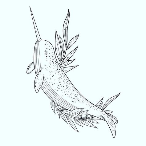 Unicorn of the sea available to tattoo email at rabbitholetattoos@gmail.com Do you know that Narwhal's are a nearly threaten specie due to climate change? Their lives depend on us.     #Tattoos #Tattoo #ink #inked #instagood #instalike #blackworktattoos #blackwork #dotwork #linework #linershading #flowerstattoo #blackabdgreytattoo #traditional #neotraditional #jerseycity #shoplocal #bodyandsoultattoos #basart #rosestattoo #girlswithtattoos #narwhal #narwhaltattoo  #vegan #veganink #vegantattoos Narwal Tattoo, Narwhal Tattoo, Sea Life Tattoos, Narwhal Art, Narwhal, Trendy Tattoos, Tattoo Ink, Blackwork Tattoo, Rose Tattoos