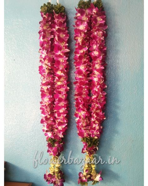 Orchid Garland Wedding Indian, Orchid Varmala Indian Weddings, Orchid Garland, Jai Mala, Flower Mala, Wedding Mala, Wedding Cermony, Poola Jada, Beaded Wedding Jewelry