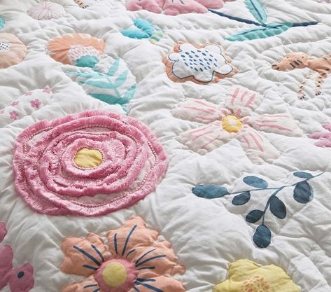 Girls Bedding & Bedding Sets | Pottery Barn Kids Toddler Girl Bedding, Toddler Bed Girl, Girls Bedding, Roses And Peonies, Girl Bedding, Girls Bedding Sets, Pb Kids, Girls Rooms, Coming Up Roses