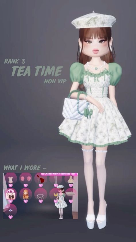 Dti Theme Spring, Tea Party Dti Outfit, Dti Theme Party, Cute Roblox Games, Party Dress To Impress Outfit, Dti Outfits Theme, Spring Dress To Impress, Tea Party Dress To Impress, Party Dress To Impress