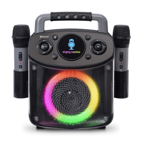 The Singing Machine Mini Sparkle Karaoke Machine | Target Australia Karaoke Speaker, Karaoke Machine, Colored Led Lights, Watch Live Tv, Karaoke Songs, Light Show, Center Stage, Microphones, Your Voice