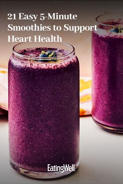 These quick, easy and flavorful smoothies are ready in just 5 minutes and are made low in sodium and saturated fat to help support a healthy heart. Try our Ultimate Healthy Breakfast Smoothie or our Anti-Inflammatory Lemon-Blueberry Smoothie for something that’s quick, easy and helps you feel your best. Foods Low In Saturated Fats, Heart Health Smoothies, Best Smoothies For Gut Health, Low Sodium Smoothie Recipes, Smoothies For Heart Health, Healthy Low Calorie Smoothies, Cholesterol Lowering Smoothie Recipes, Heart Healthy Drinks, Low Sodium Smoothies