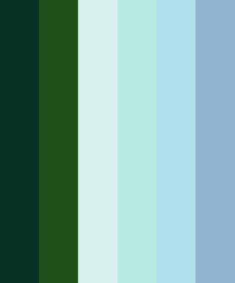 Dark Green Light Blue Color Palette, Hexadecimal Color, Green Name, Blue Names, Rainbow Palette, Pastel Color Schemes, Green Pastel, Pastel Colour Palette, Colors Palette