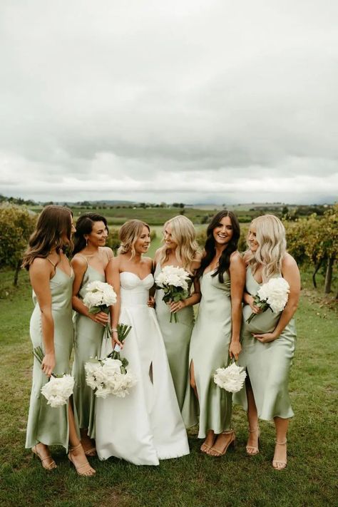 Yarra Valley Wedding, Karen Willis Holmes, Sage Wedding, Sage Green Wedding, Yarra Valley, Green Bridesmaid, Dream Wedding Ideas Dresses, Bridesmaid Dress Colors, Salou