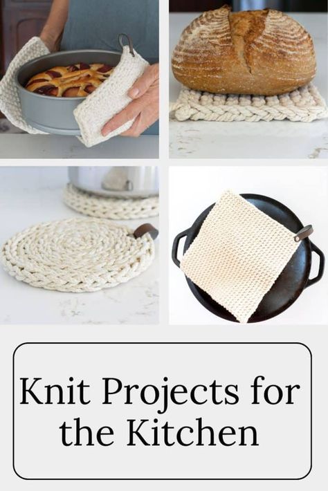 Pan Protectors Knit Pattern, Knitting Pot Holders Free Pattern, Knit Trivet Pattern, Knit Hot Pads, Knit Trivet Pattern Free, Pot Holder Knitting Pattern, Knit Gifts Ideas, Diy Potholders, Loom Knitting Tutorial