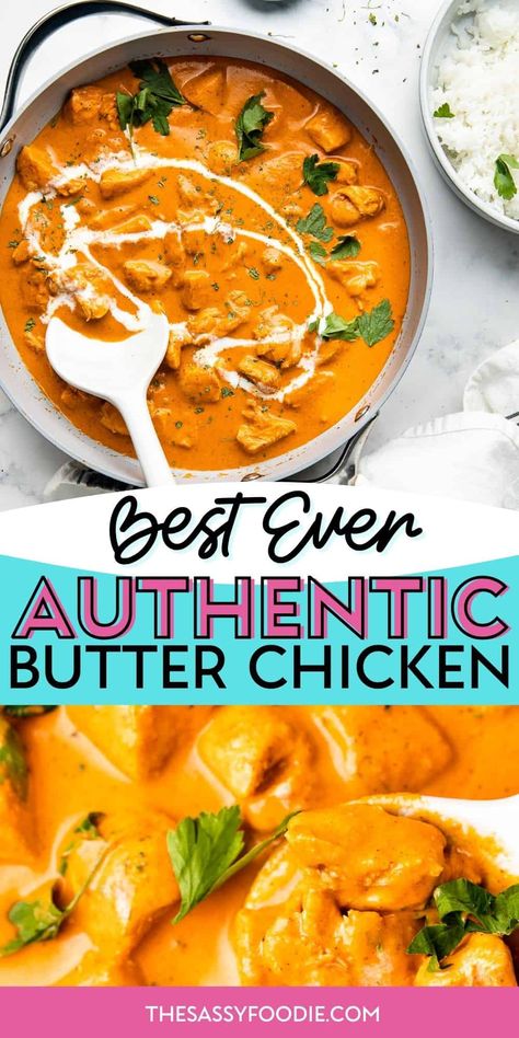 Butter chicken is an Indian classic. If you have ever been to an Indian restaurant, or have ever asked for a recommendation of a must-have Indian dish, this is usually at the top of the list. This creamy butter chicken tastes just like restaurant quality butter chicken, with a few tweaks to make it easy and weeknight friendly. The flavour is addictive, and you'll be wondering why you didn't make it at home sooner! Classic Butter Chicken, Butter Chicken With Coconut Milk, Butter Chicken Recipe Indian Easy, Restaurant Butter Chicken, Best Butter Chicken Recipe Indian, Butter Chicken Indian, Authentic Butter Chicken Recipe, Butterchicken Indian Recipe Easy, Buttered Chicken Indian Authentic