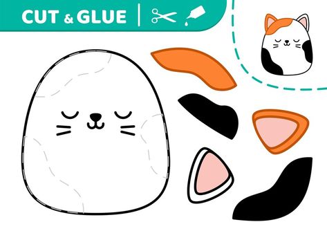 Cat Squishmallow, Tiffany Birthday Party, Kawaii Vector, 7th Birthday Party Ideas, Felt Doll Patterns, Cut And Glue, Kids Things To Do, Cute Squishies, Paper Games