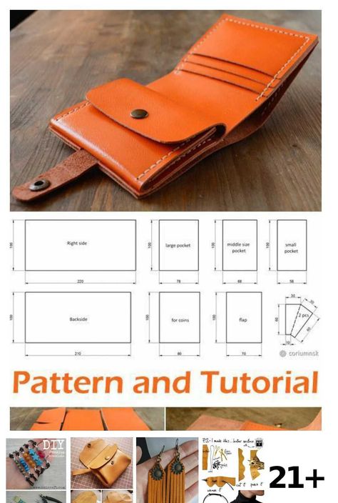 Fantastic 15 Sewing Hacks Projects Are Readily Available On Our Web 0A6 Diy Leather Wallet Pattern, Leather Card Wallet Pattern, Leather Purse Pattern, Diy Leather Wallet, Leather Handbag Patterns, Leather Bag Tutorial, Leather Wallet Design, Sac Diy, Leather Wallet Pattern