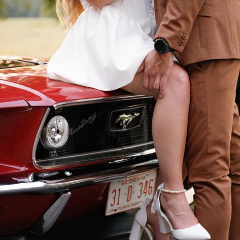 Still obsessing over this engagement shoot with one of our upcoming brides! It’s so fun to have a styled shoot with props, and the photos turn out like a dream! We cannot wait for this wedding next month for this lovely couple! Photographer: @tagsphotography #weddings #weddingplanning #weddingplanner #2024brides #2025brides #weddingseason #weddingcontent #weddinginspiration #atlantaweddings #atlweddingplanner #georgiaweddings #atlantabrides #atlweddings #atlantaeventplanner #georgiaev... Muscle Car Couple Photoshoot, Engagement Photos Mustang, Hot Rod Wedding, Car Themed Wedding, Car Engagement Photos, Car Wedding, Second Marriage, Desi Wedding Decor, Engagement Shoot Ideas