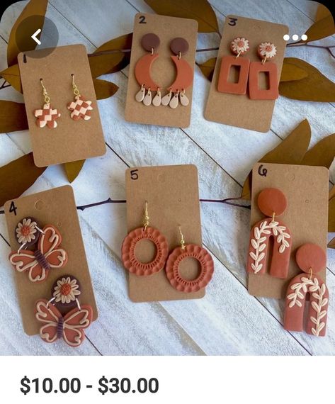 Polimery Clay Ideas, Boho Polymer Clay, Crazy Laura, Earrings Handmade Boho, Earring Inspo, Polymer Clay Flower Jewelry, Diy Earrings Polymer Clay, Handmade Boho Jewelry, Handmade Clay Jewelry