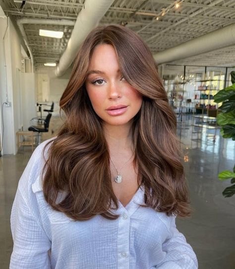 Brunette Hair Gloss, Warm Brown Hair Color, Brown Hair Inspiration, Warm Brown Hair, Balayage Hair Color, Honey Brown Hair, Brown Hair Looks, Hair Gloss, Brown Hair Inspo