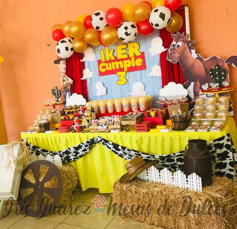 Birthday Leo, Sibling Birthday Parties, Woody And Jessie, Toy Story Baby, Toy Story Theme, Toy Story Birthday Party, Cowgirl Party, Woody Toy Story, Colorful Birthday