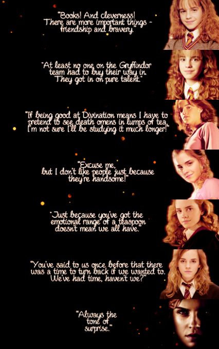 Best Hermione lines! (From books) Hermione Granger Quotes, Harry Potter Quotes Inspirational, Citate Harry Potter, Glume Harry Potter, Potter Quotes, Harry Potter Feels, Harry Potter Puns, Harry Potter Images, Images Harry Potter