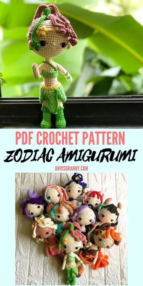 Amigurumi Sagittarius Zodiac Doll Pattern - Crochet Pattern Review Crochet Sign, Zodiac Amigurumi, Crochet Zodiac, Libra Princess, Editable Birthday Cards, Easy Amigurumi Pattern, Dolls Crochet, Kawaii Crochet, Crochet Amigurumi Free Patterns