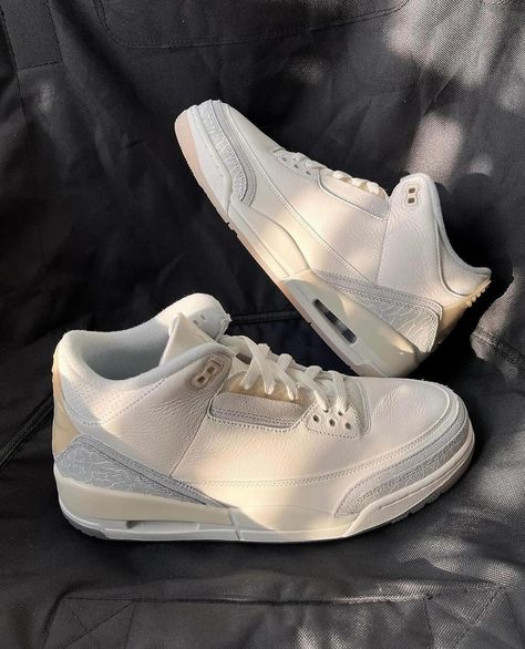 Air Jordan 3 Craft 'IVORY' #airjordans #airjordan3 #jordan3 Jordan 3 Wool, Jordan 3 Muslin, Air Jordan 3 Fragment, Jordan 3 Craft Ivory, Jordan 3 White Cement Reimagined, Rubber Shoes, Air Jordan 3, Jordan 3, Style Change