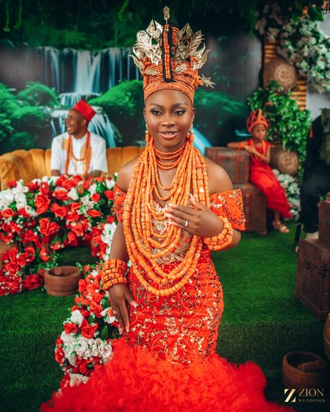 Beautiful Edo Bride, photo taken by Zion Pictures #beninbride #edobride #edo #okuku Benin Bride, Edo Brides, Traditional Weddings, Bride Photo, African Fashion, Weddings, History, Quick Saves, Black