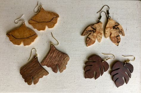 Coconut Leaves, Wood Jewelery, Leaves Earrings, Coconut Wood, Beaded Ankle, Wood Jewelry, Shell Art, Shell Jewelry, Coconut Shell