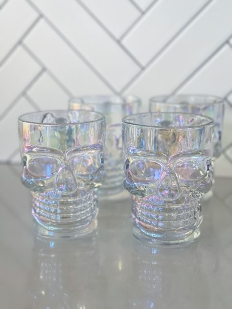 Glass Mug - Skull Mug - Walmart Mug Skull Glass Cup, College Townhouse, Skull Wine Glasses, Skull Shot Glass, Halloween Glasses, Skull Mug, Rainbow House, Cute Coffee Cups, Glass Mugs