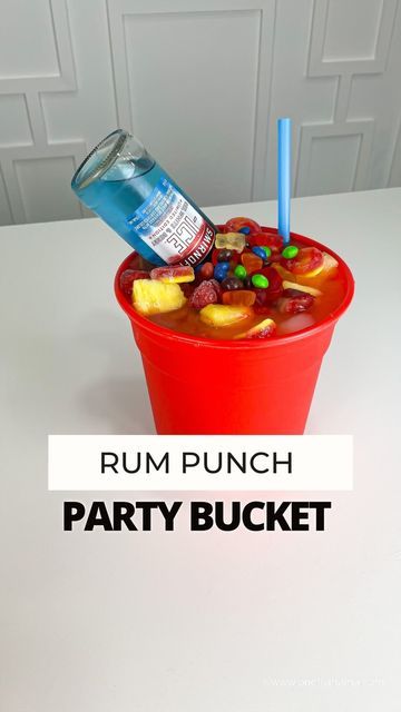 Alcohol Buckets, Bucket Drinks Alcohol Party Ideas, Rum Bucket Recipe, Punch Bar, Party Punch Alcohol, Mikes Hard Lemonade, Wine Slushie Recipe, Hard Lemonade, Party Bucket