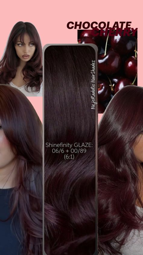 Red Cherry Hair, Cherry Brown Hair, Cherry Cola Hair Color, Cherry Cola Hair, Black Cherry Hair, Cherry Hair Colors, Wine Hair Color, Red Hair Inspo, Wine Hair