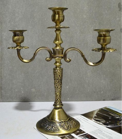 Candle Stick Holders Vintage, Antique Candle Holders Vintage, Old Fashioned Candle Holder, Ancient Candle Holder, Candle Holder Gold, Candle Holders Antique, 3 Candle Holder Decor, Old Candle Holder, Victorian Candle Holders