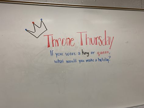 Thursday Board Message, Thursday Morning Question, Whiteboard Writing Prompts, Thursday Morning Message Classroom, Thursday Question Of The Day Classroom, Tuesday Writing Prompts, Daily White Board Ideas, Whiteboard Thursday, White Board Questions