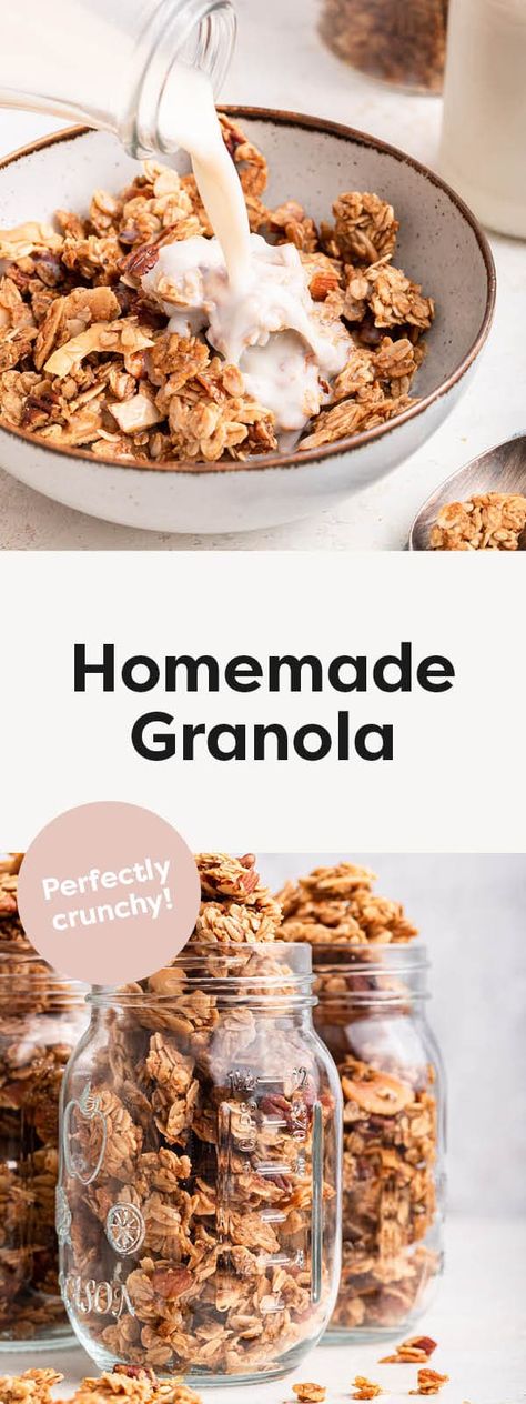 Homemade Granola Granola Homemade, Make Granola, How To Make Granola, Homemade Granola Recipe, Easy Homemade Granola, Granola Recipe Homemade, Granola Recipe, Granola Recipes, Eat Real Food